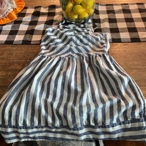 Girls size 8 Blue and white striped dress